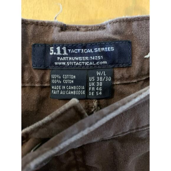 5.11 Tactical Series Size 38/30 Brown 100% Cotton - Picture 3 of 6